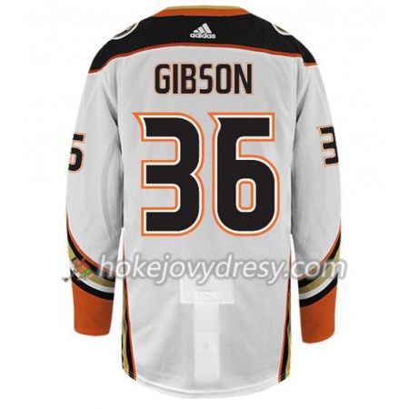 Pánské Hokejový Dres Anaheim Ducks JOHN GIBSON 36 Adidas Bílá Authentic